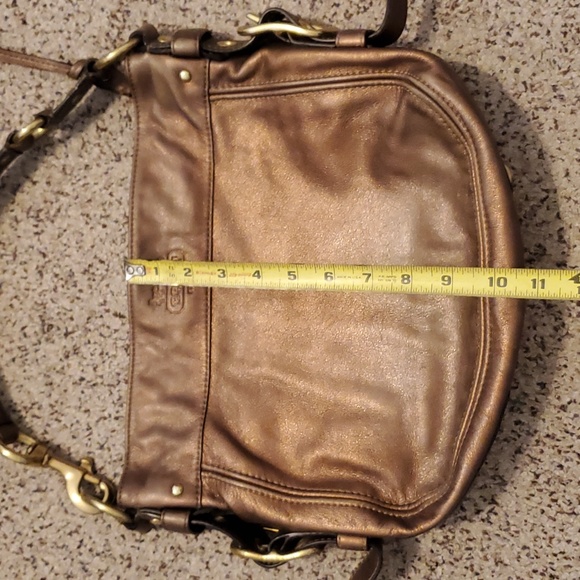 Coach Large Zoe Gold Bronze Metallic Leather Hobo Bag - Picture 2 of 11